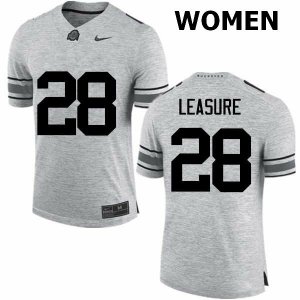 Women's Ohio State Buckeyes #28 Jordan Leasure Gray Nike NCAA College Football Jersey Spring EIM4044CX